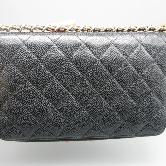 Vintage Chanel Black Caviar Leather Leather Long Bag Wallet - Picture 3 of 16